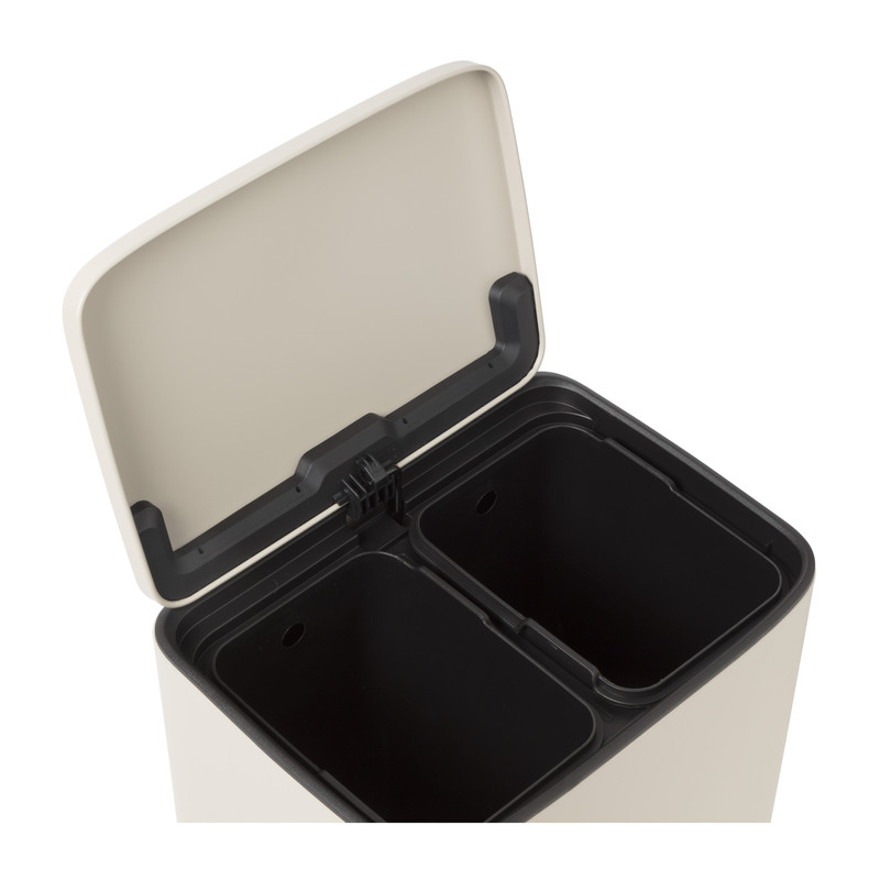 Pedaalemmer 2 vakken - beige - 2x 11.5 liter
