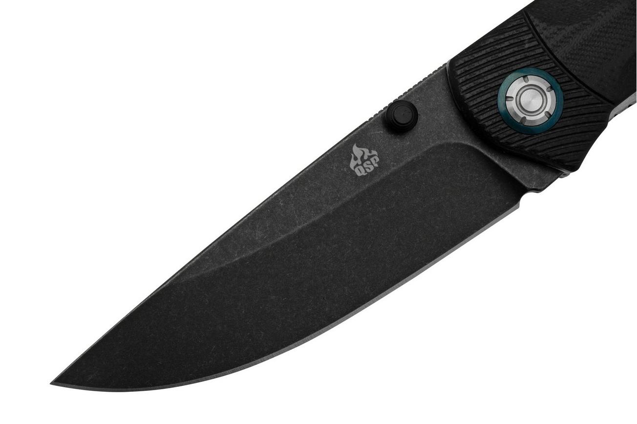 QSP Knife Copperhead QS109-A2, Blackwashed, Black G-10, zakmes