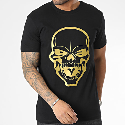 Tee Shirt Skull Noir Doré
