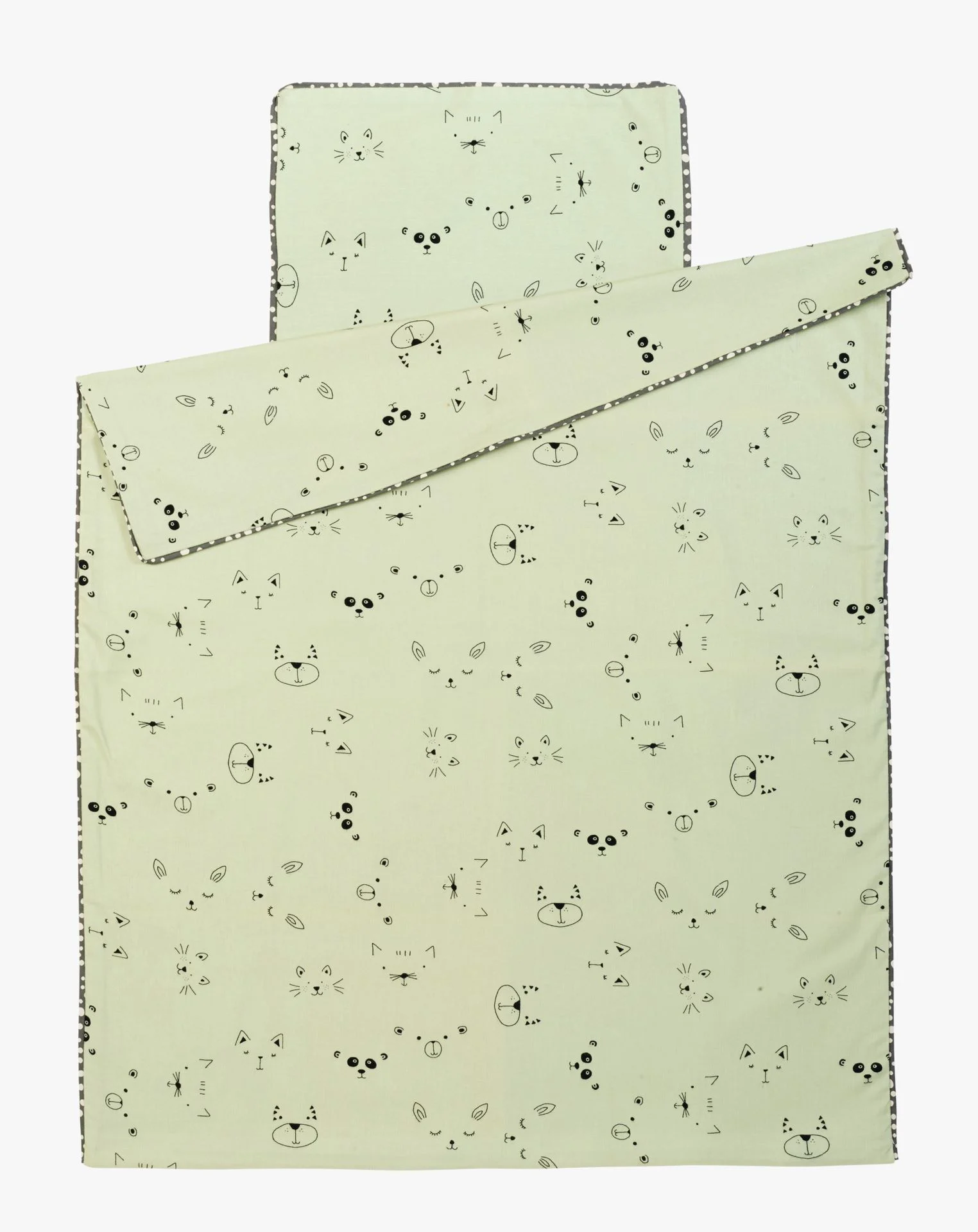 Flanell sengesett              mintgrønn - 100x140 40x60cm