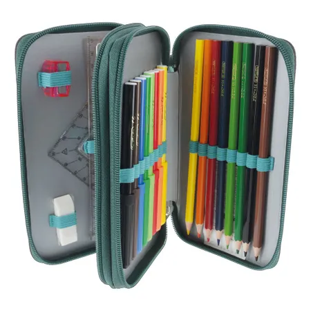 Herlitz Doppel Etui Heavy Metal, 23-teilig