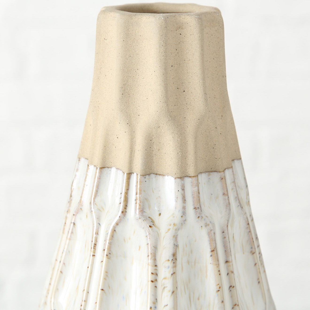Boltze Vase Malia blanc - D.13x35 cm