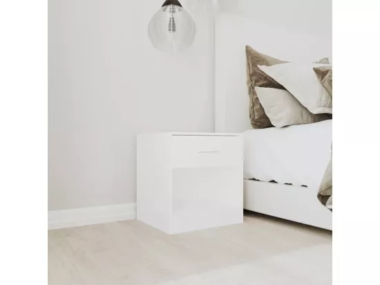 Table de chevet 2 pièces avec tiroir Blanc