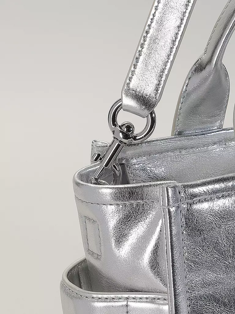 MARC JACOBS Ledertasche - Tote Bag THE SMALL TOTE LEATHER silber