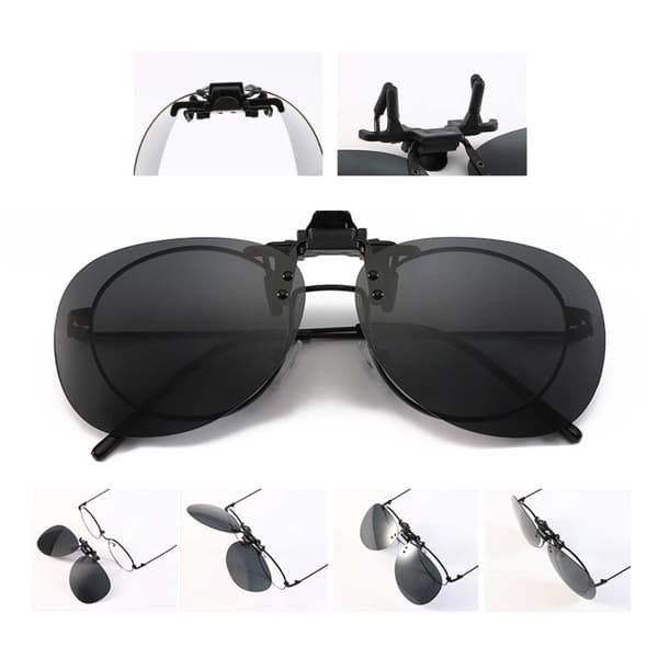 Clip-on Aviator Sunglasses Pilot Glasses Red Mirror Glass