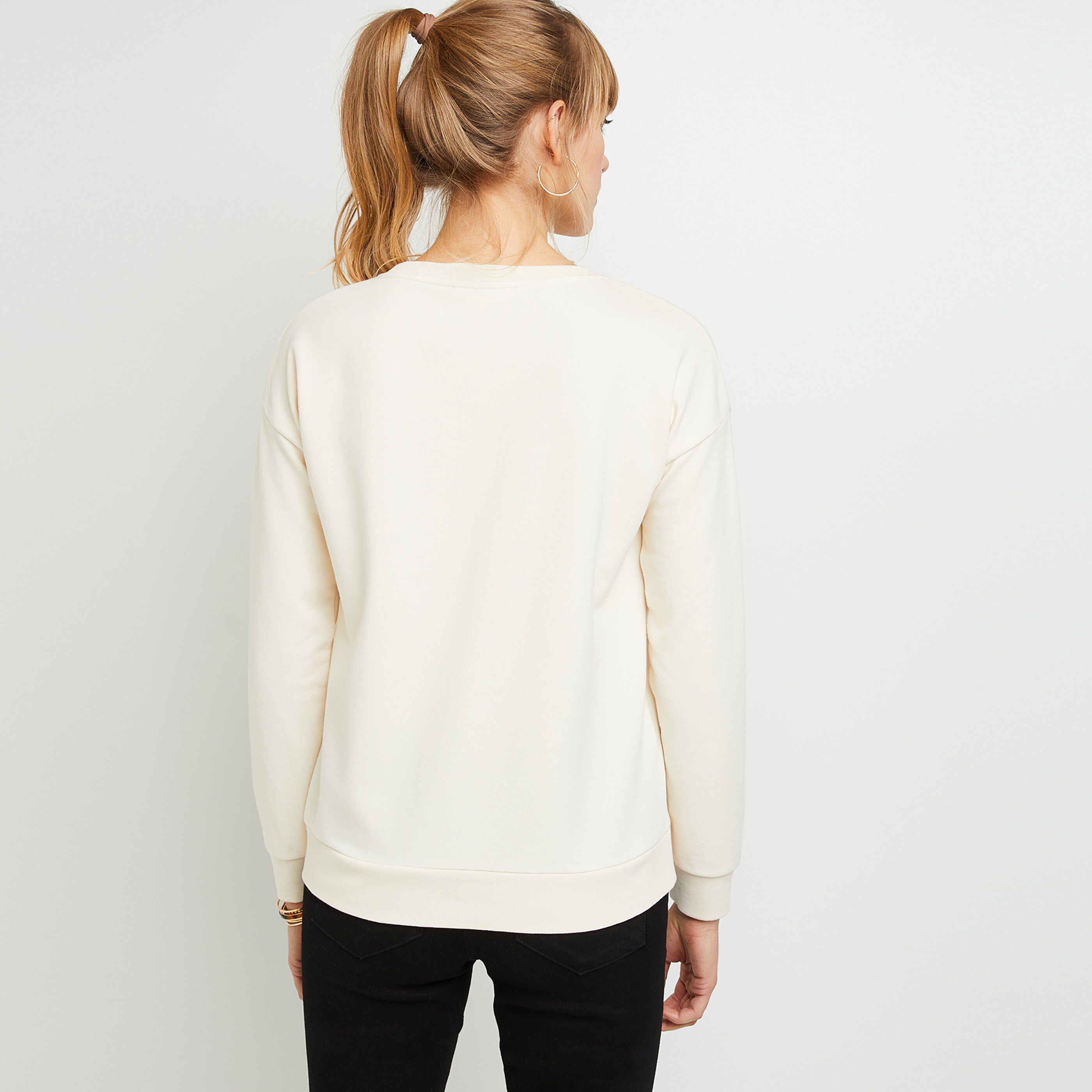 Sweatshirt Amour femme - BLANC CASSE