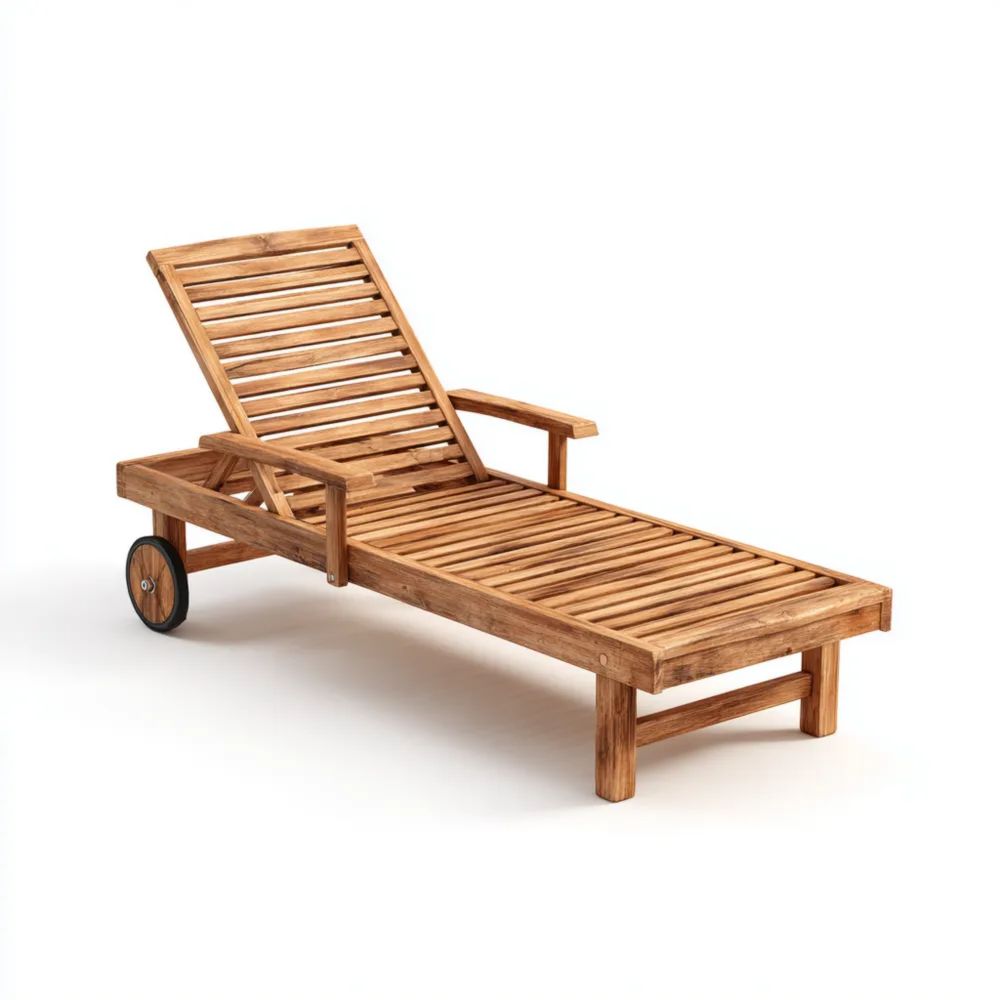 Verstellbare Teakholz-Sonnenliege 200x65x35 cm - Braun