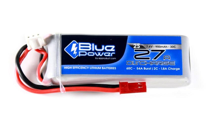 RC-Akku LiPo 900 mAh 7.4 V 30C BluePower2S LiPo-Akku für Flugmodelle