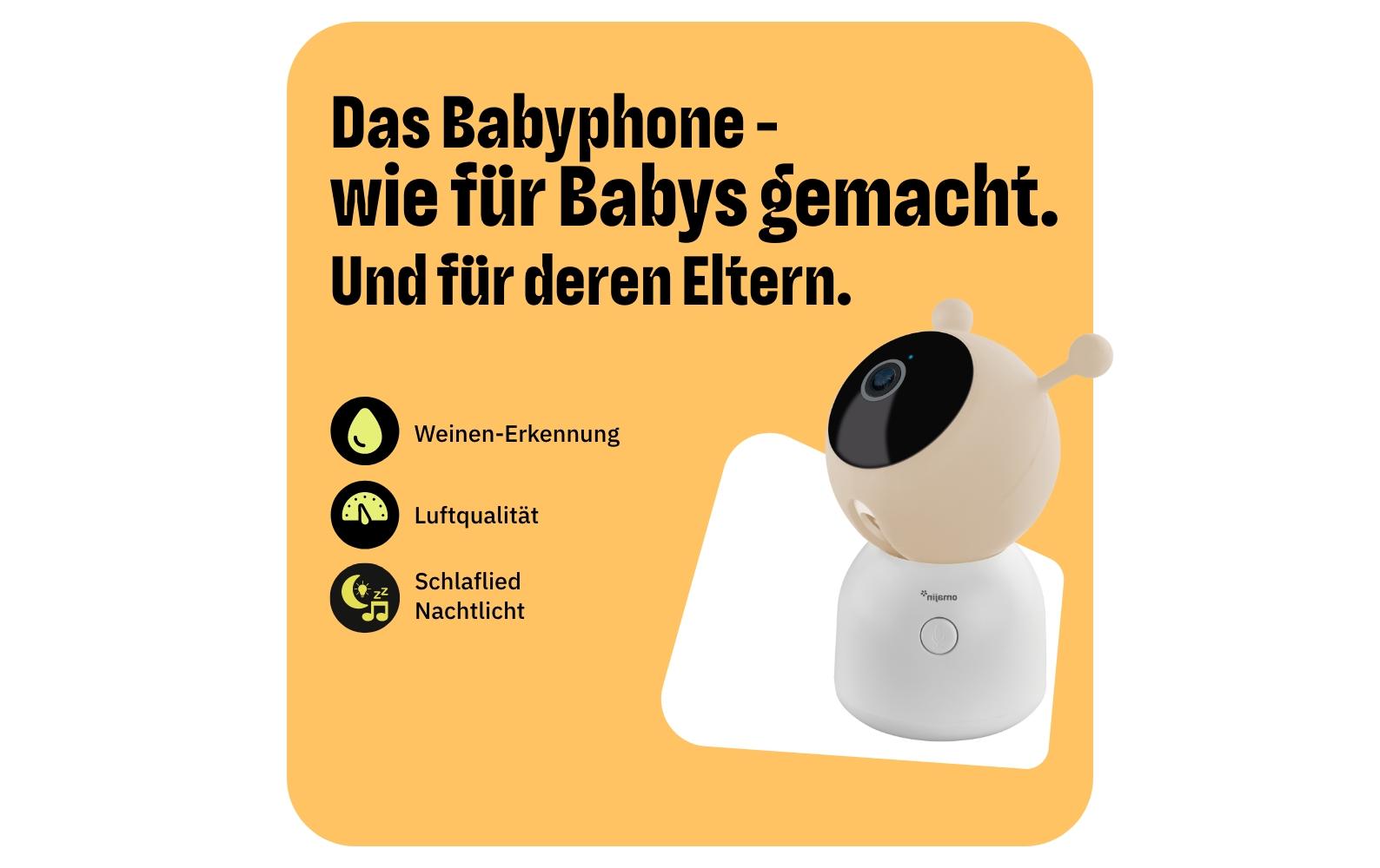 Netzwerkkamera Babyphone-Kamera 2K + 64GB MicroSDIntelligente Babyüberwachungskamera mit 2K HD-Auflösung, Weitwinkel und 2-Wege-Audio, speziell entwickelt für Eltern und Babys