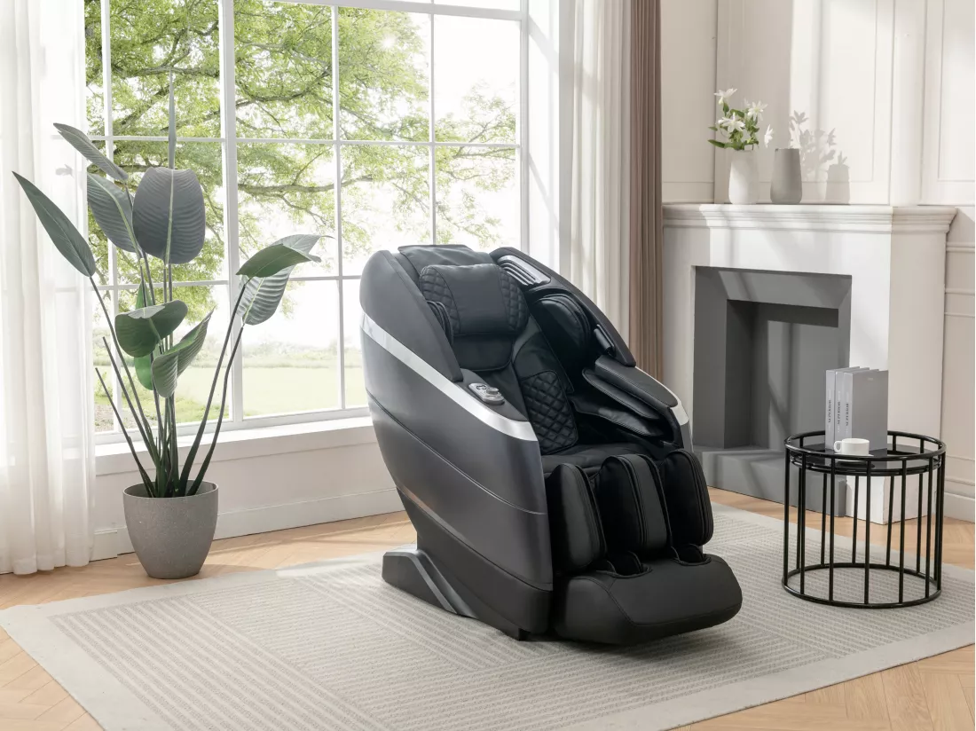 Fauteuil massant en simili - Commande vocale - Système zéro gravité - Noir - ULAP