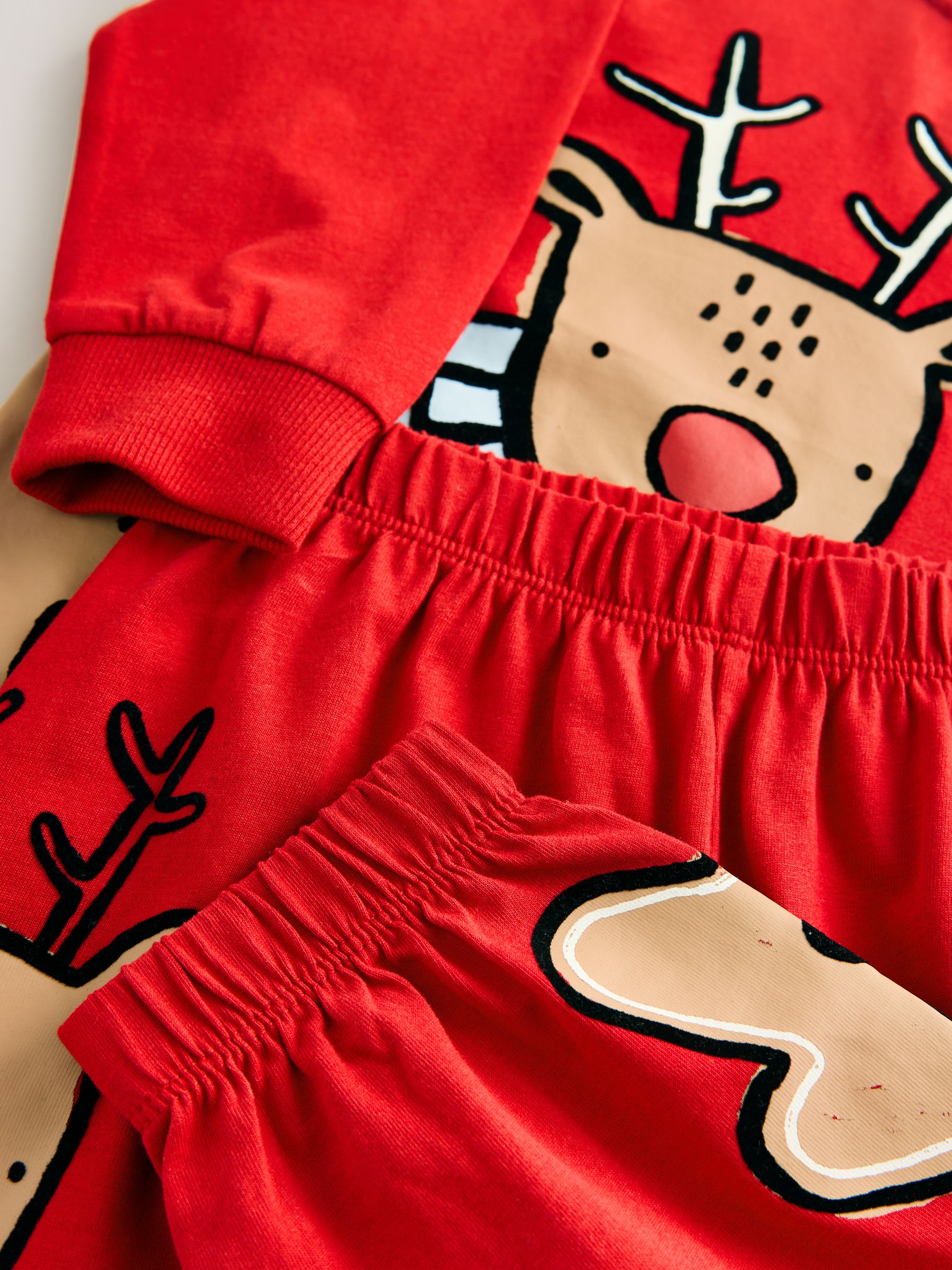 Rood rendier - Enkele kerstpyjama (9mnd-10jr)