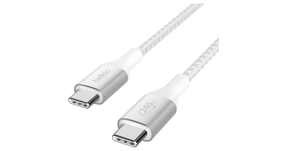 BelkinBoostCharge USB-C > USB-C kabel  (Wit, 1 meter, 240 W)