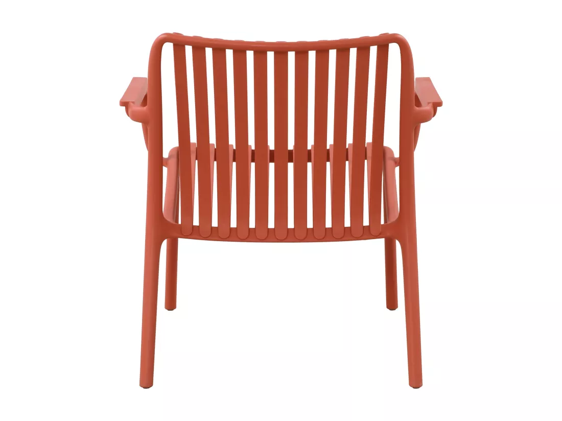 Salon de jardin en polypropylène : 2 fauteuils bas empilables et une table basse - Rouge - SESEH de MYLIA