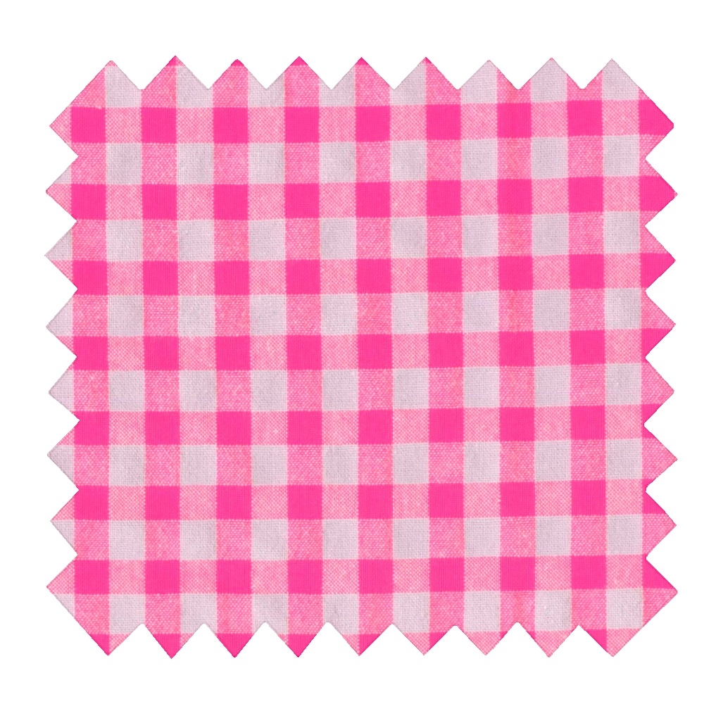 Tissu Coton Au Mètre Ex2427 Vichy Seersucker Rose Fluo