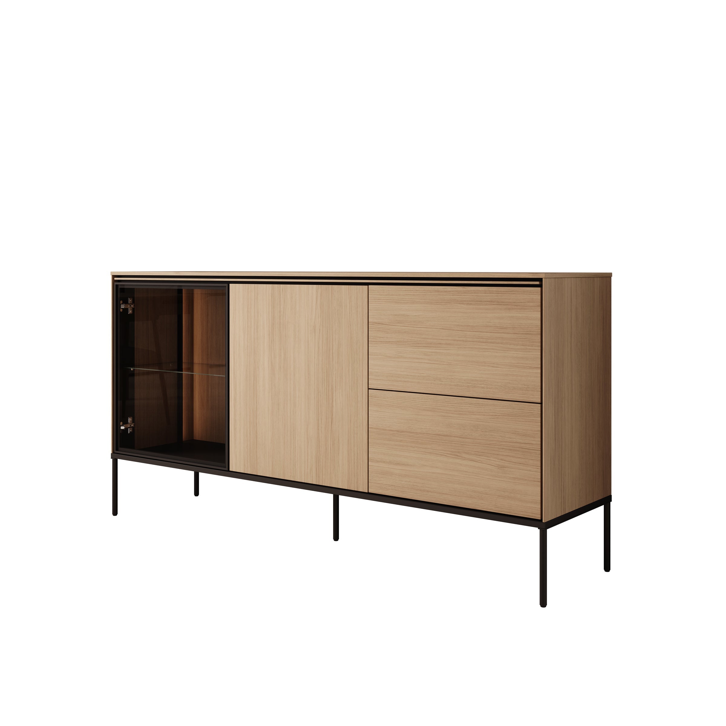 Meubella - Vicious - Dressoir met LED - Eiken - 167x41x85 cm