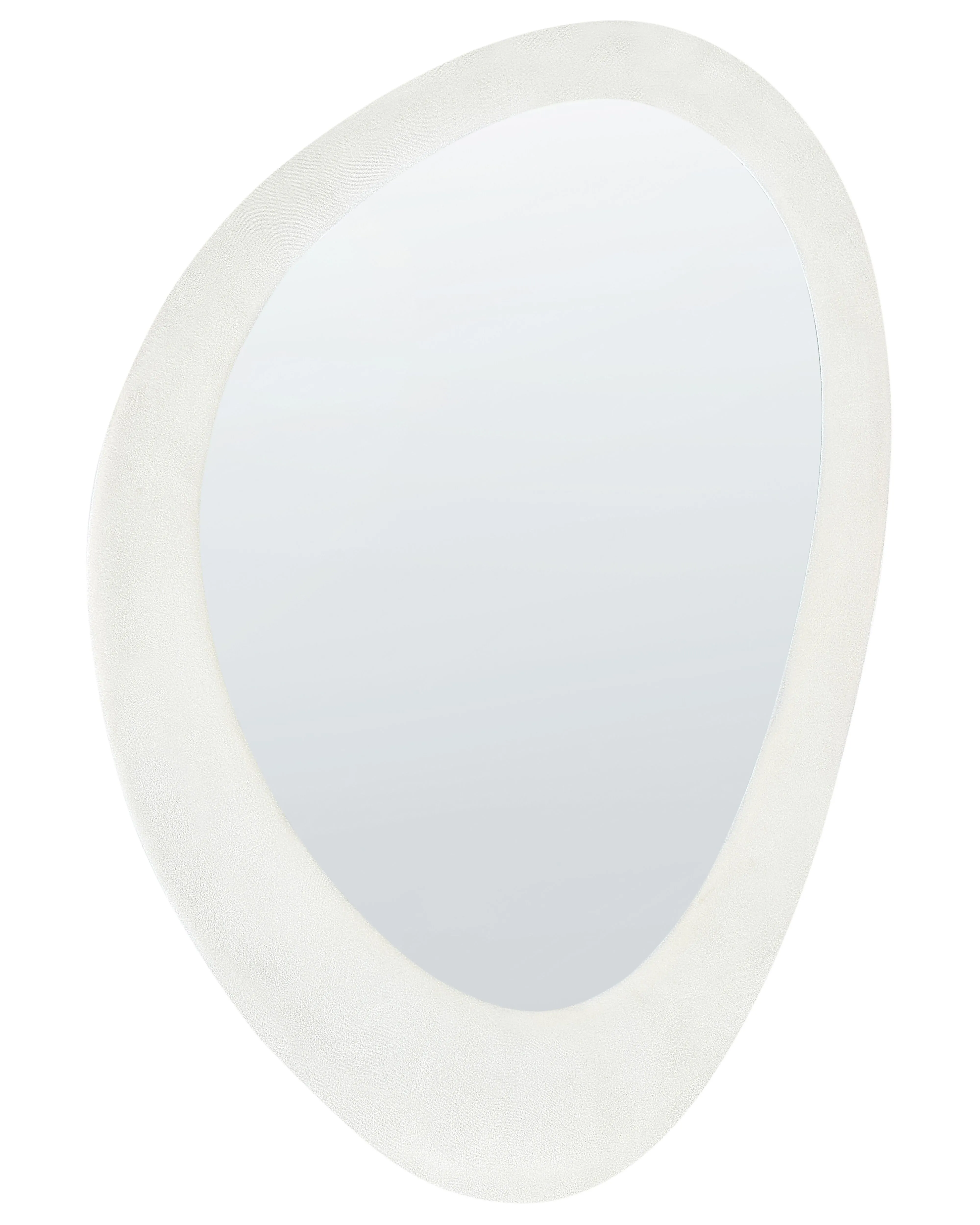 Wandspiegel AUDES 60 cm 90 cm Fluweel Gebroken wit