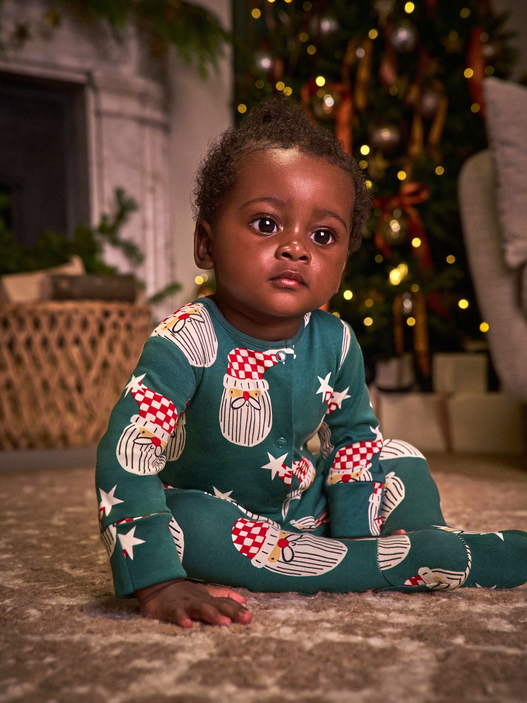 Groen - Santa Matching Family Kerstmis Pyjama (0mnd-3jaar)