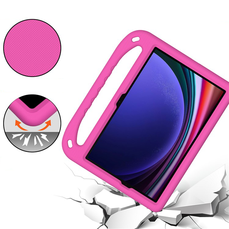 Samsung Galaxy Tab S10 Lite / S10 FE / Tab S9 FE Stossfeste Kinder Schaumstoff Schutz Hülle mit Griff und Standfunktion   S-Pen Halterung - Pink