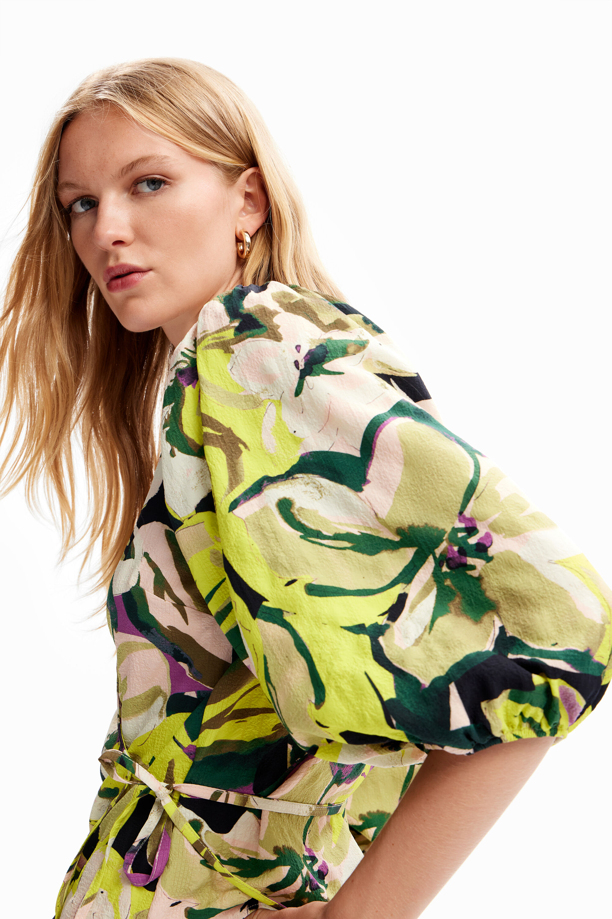 Blouse croisée fleurie