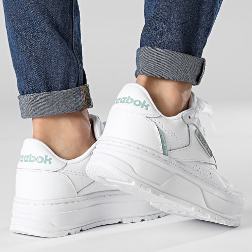 Baskets Femme Club C Double GEO GZ2158 Footwear White Sea Grey Silver Metallic