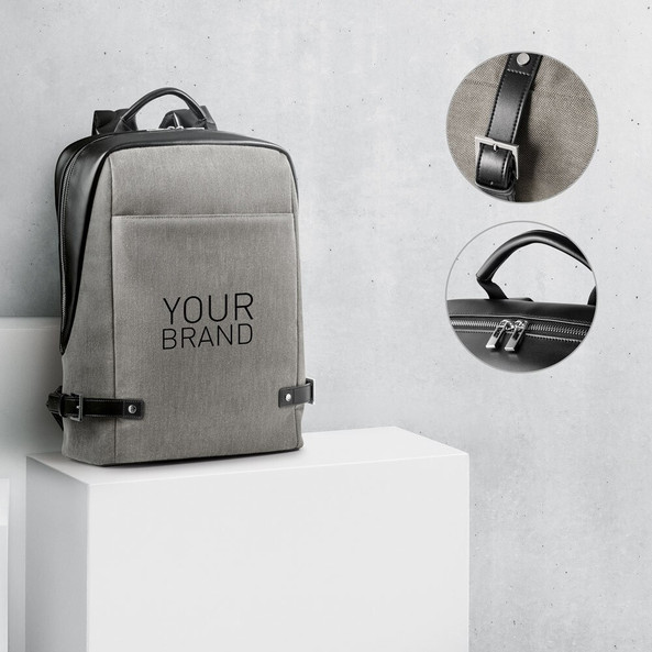 Branve 92147 - Sac à dos pour ordinateur portable jusqu'à 15.6'' en tissu et PU