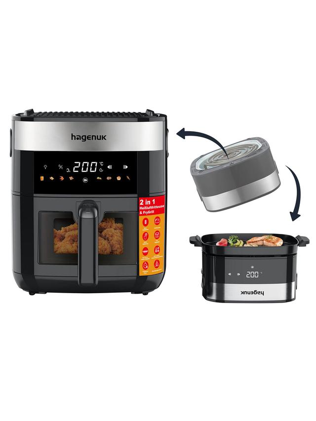HAGENUK 2-in-1 Heißluftfritteuse & Tisch-Grill, 5,5 l, 2000 W