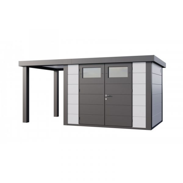 Telluria Abrigo de Jardim Metálico NH7 com Apoio Aberto Pequeno à Esquerda Branco (298 x 238)   (168 x 238) Aço Galvanizado