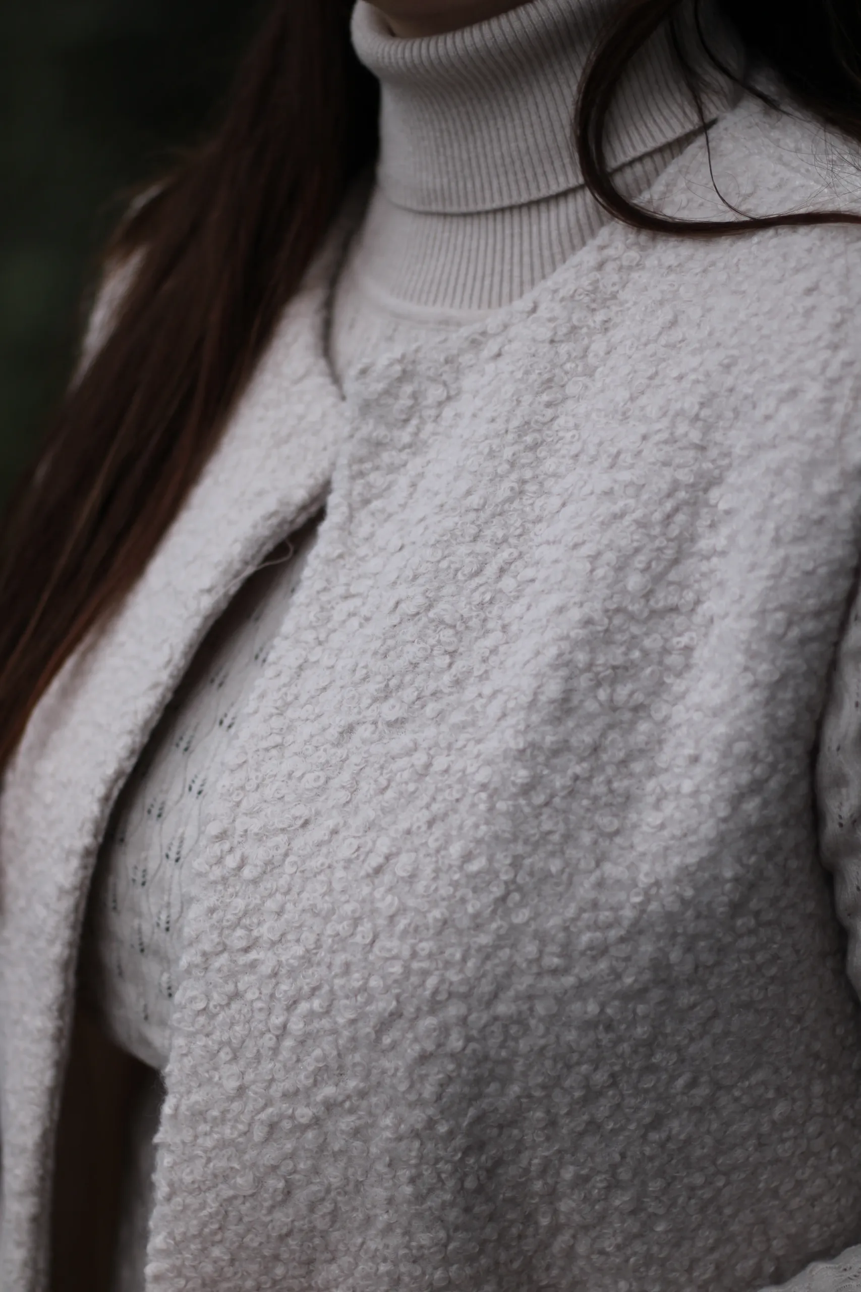 Macy Boucle Gilet Lang - Zand