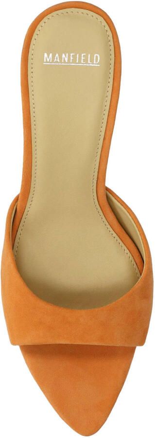 Manfield Dames Oranje suède pumps