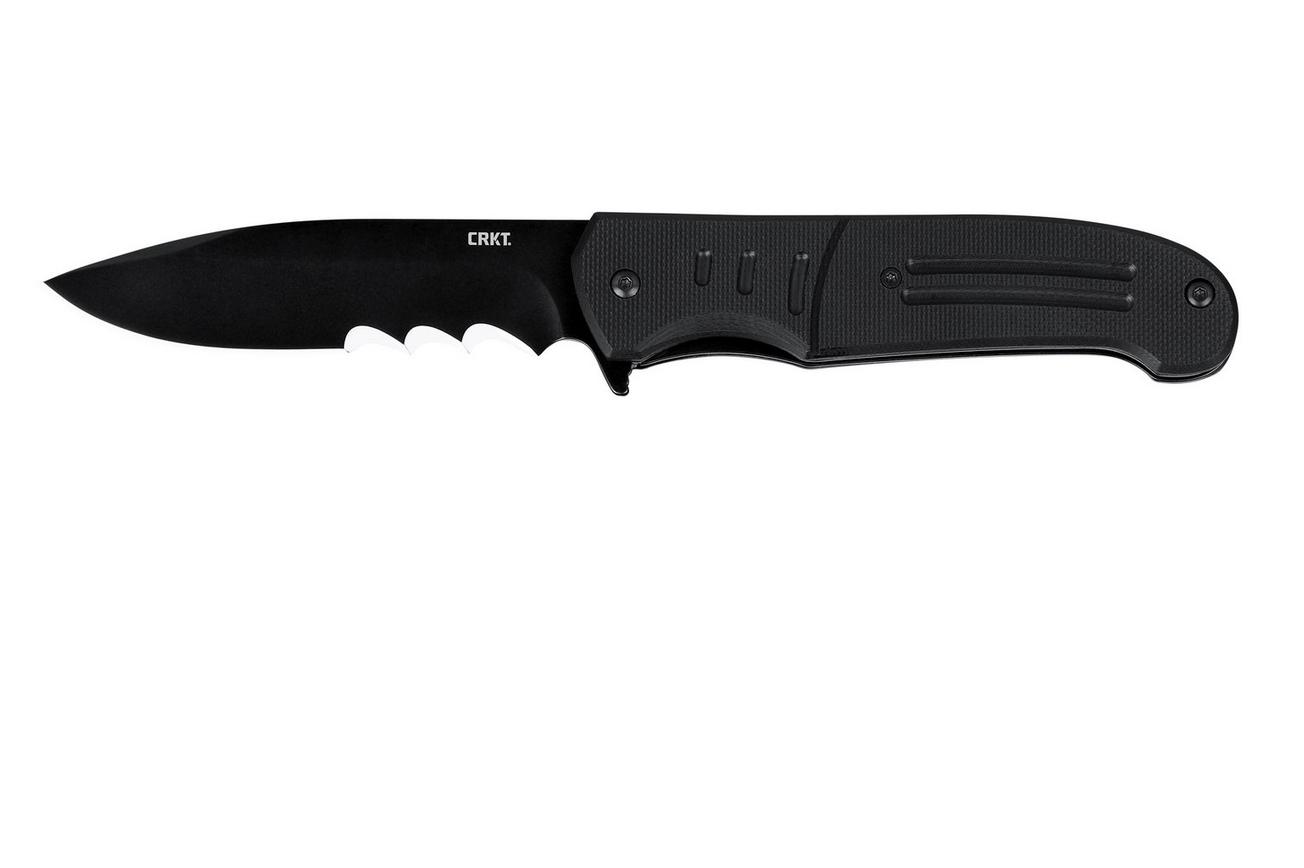 CRKT Ignitor Assisted Black Serrated zakmes, Ken Steigerwalt design