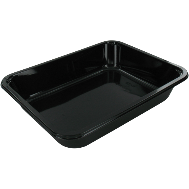 Bak, CPET, menubak, 227x178x43mm, zwart