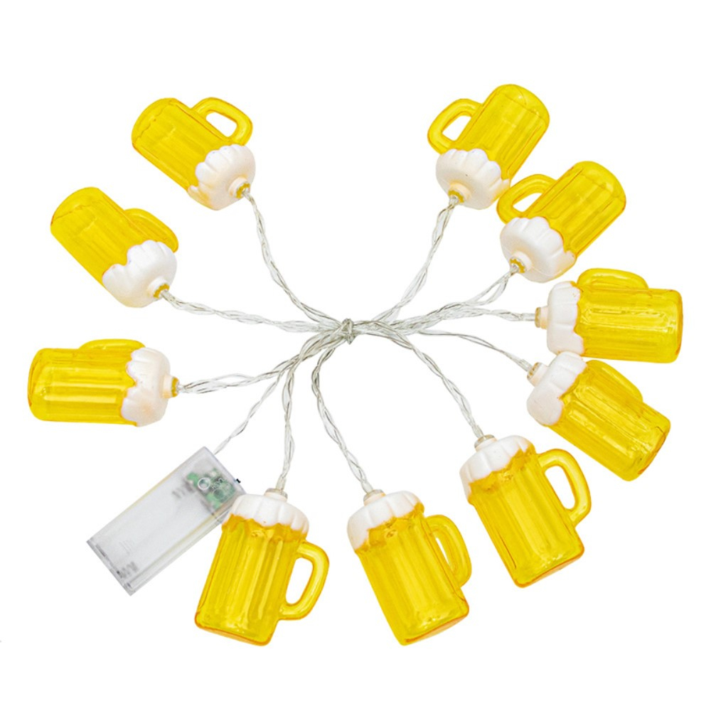 (3m) 20 LED's USB Deko Lichterkette Bier Krug Beleuchtung - Warmweiss