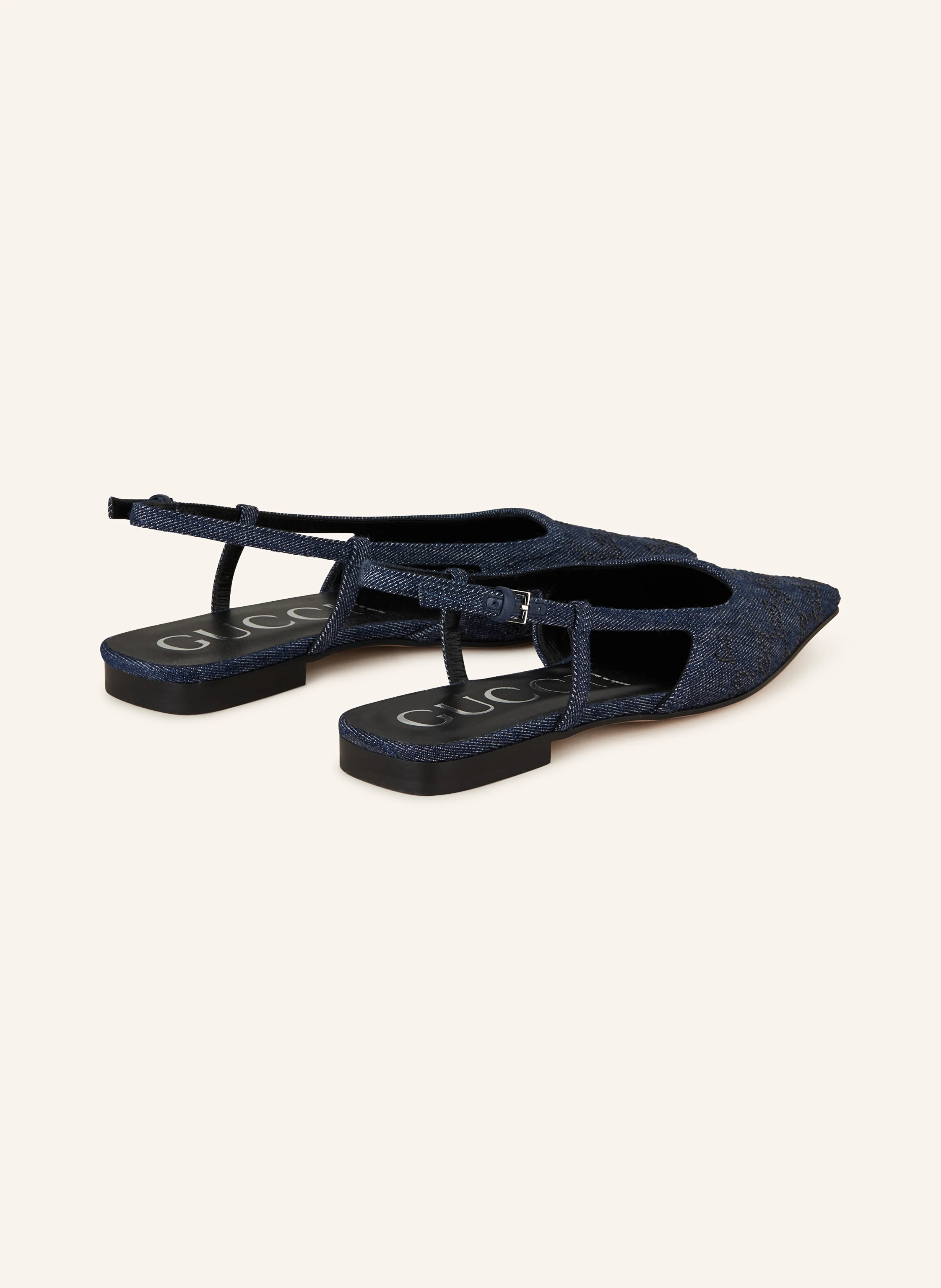 GUCCI Sling-Ballerinas mit Schmucksteinbesatz