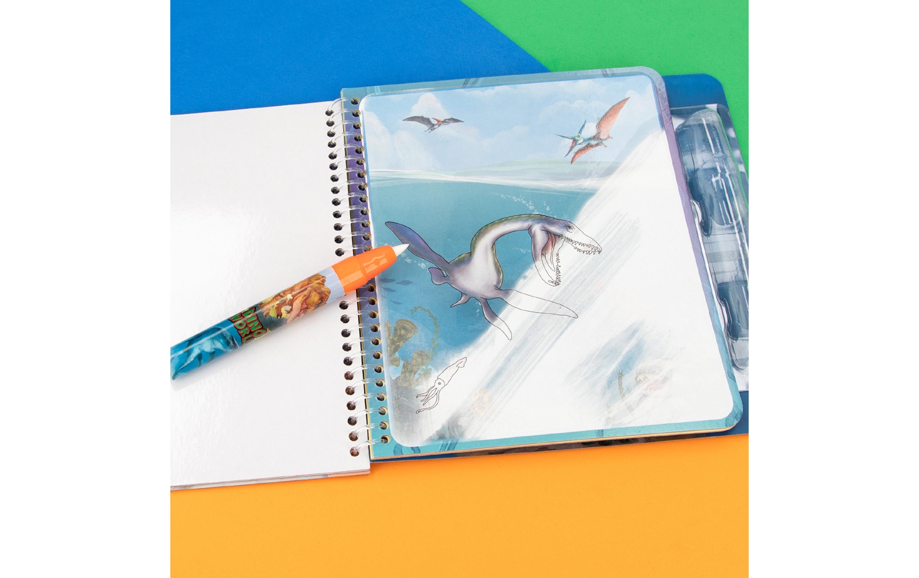 Malbuch Aqua Magic Dino 5 SeitenMalbuch mit Wasser-Stift für Kinder