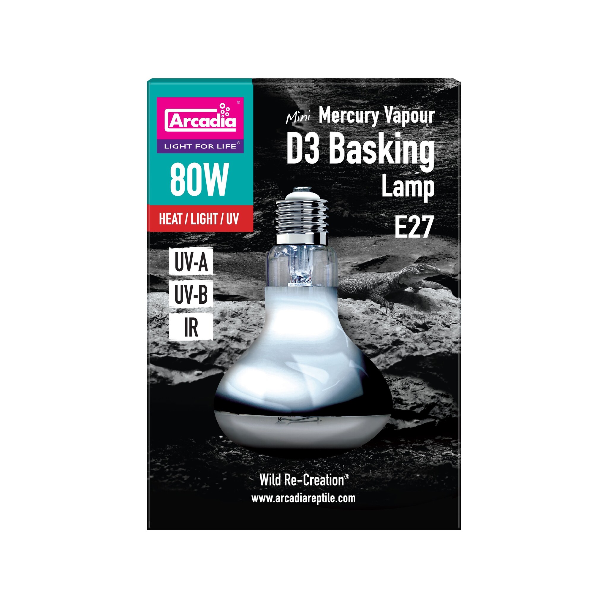Arcadia UV basking Warmtelamp Mini D3 2e generatie 80W