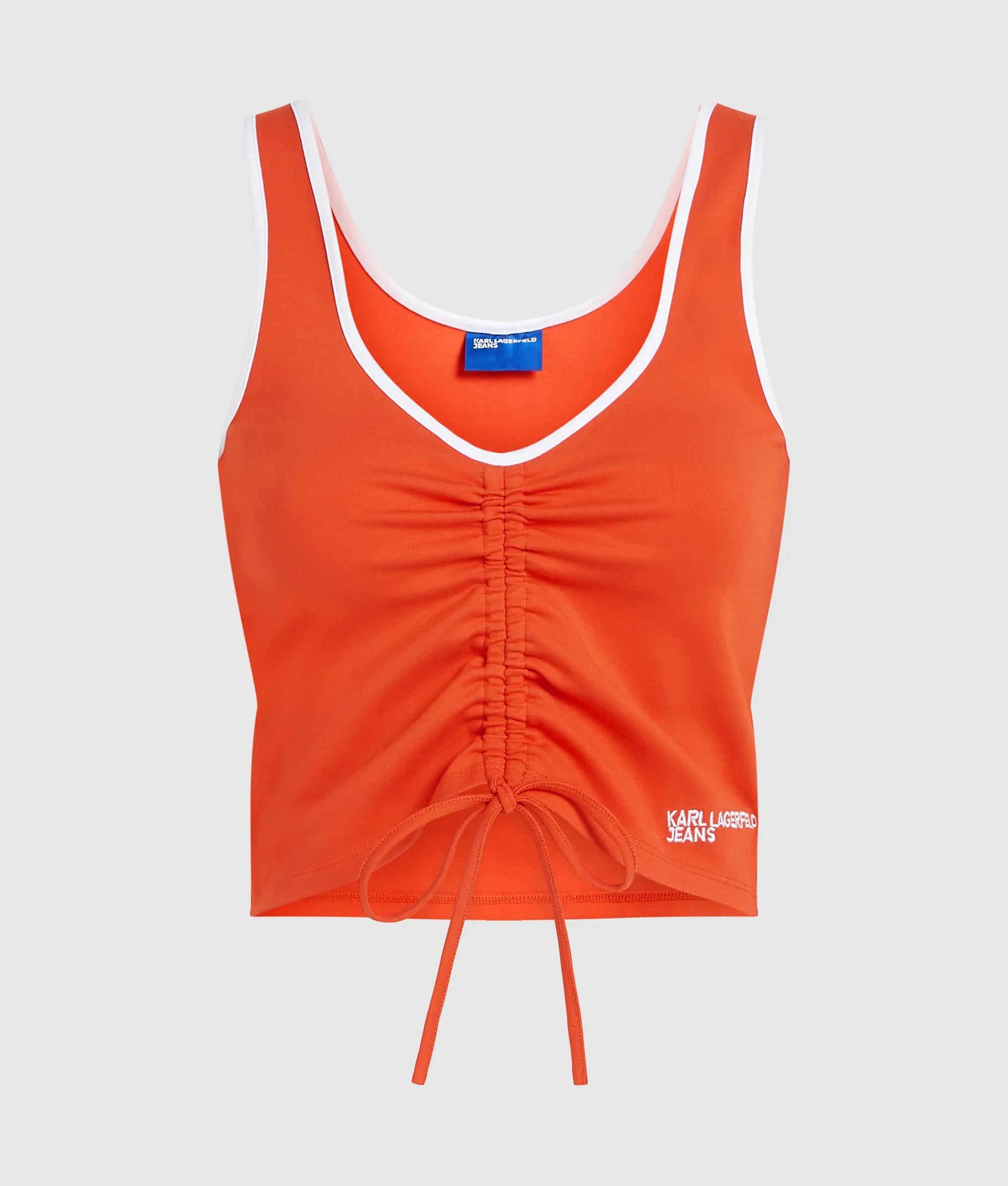 tanktop met V-hals en ruches