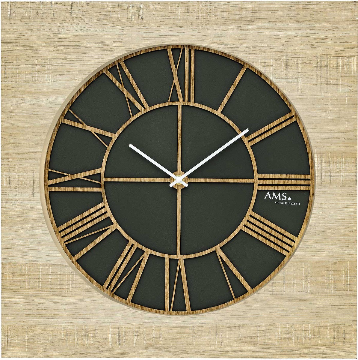 AMS 9641 klassieke wandklok 50 cm x 50 cm x 5 cm
