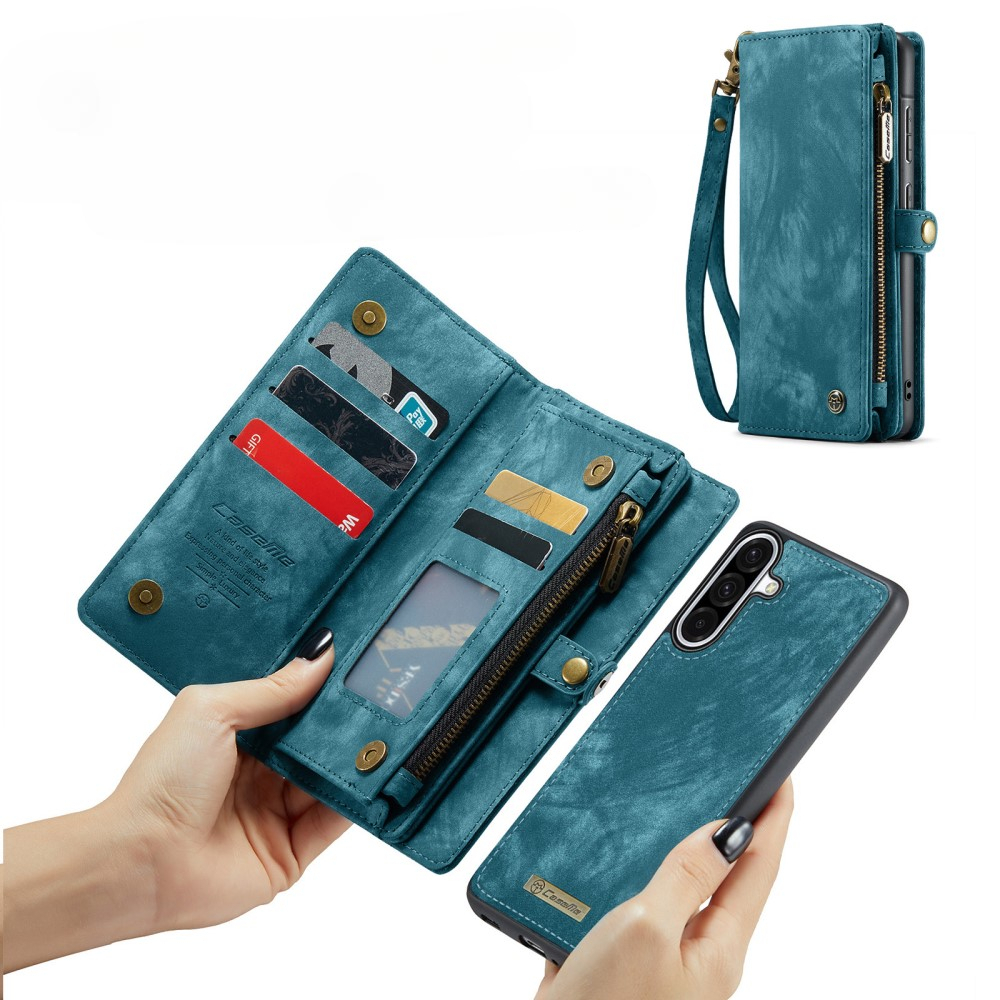 Samsung Galaxy A56 2in1 Leder Tasche   Magnet Hardcase Karten Etui - Blau