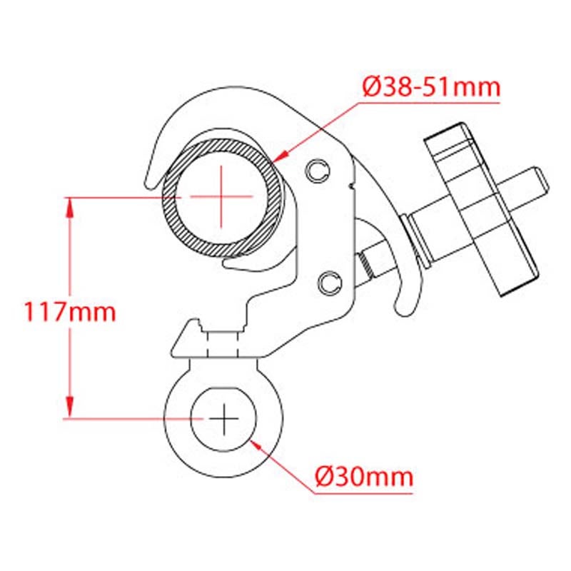 Doughty T58216 Quick Trigger Hanging Clamp Zwart 250 kg