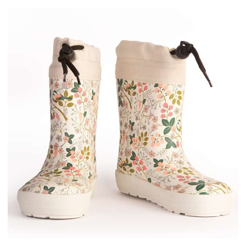 Koel Koel Wellie Fourrées Barefoot Flowers Green Lacets