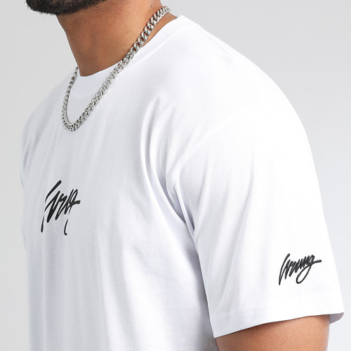 Tee Shirt Oversize Large Drip Logo Blanc Noir