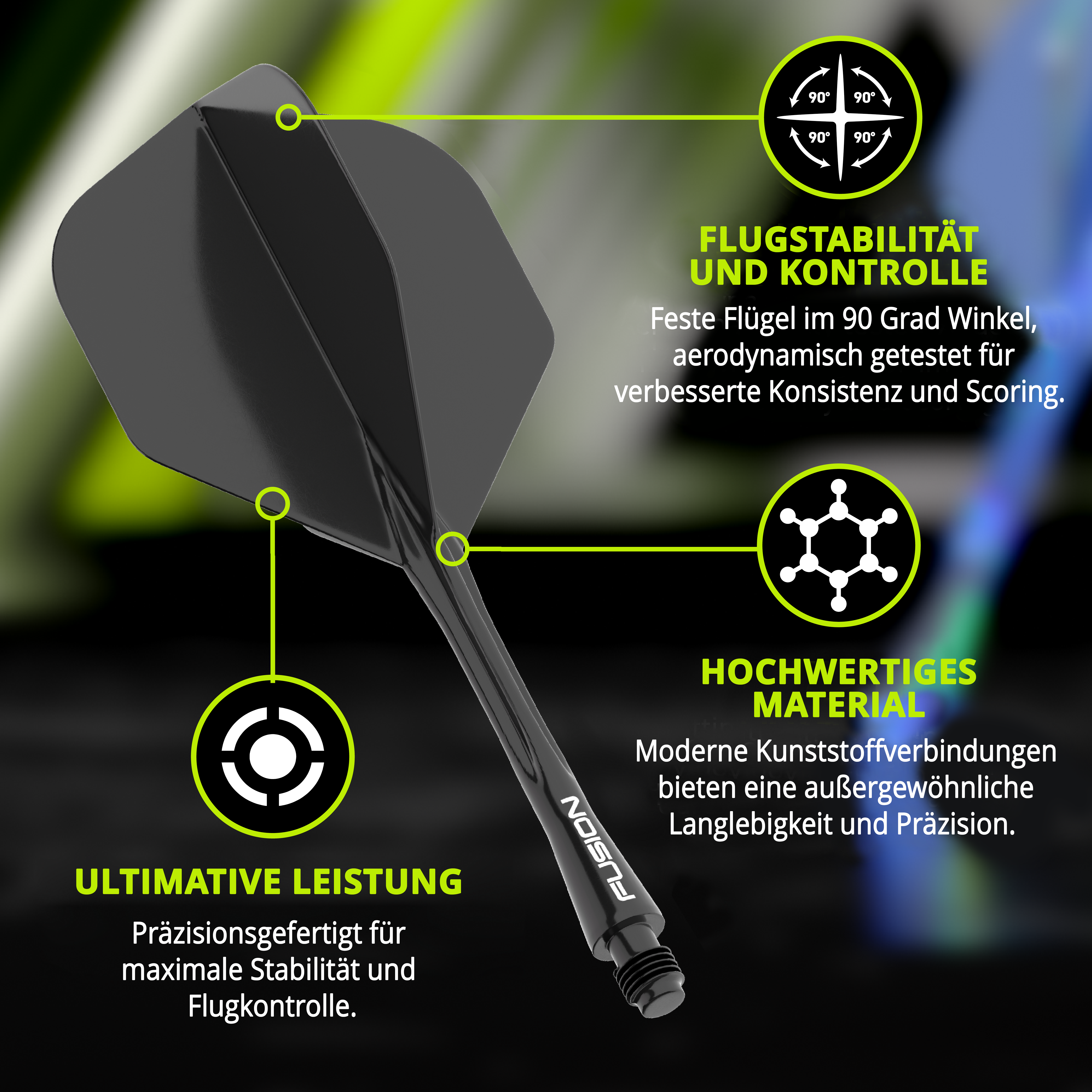 Winmau - Fusion Flightsystem Schwarz - No6