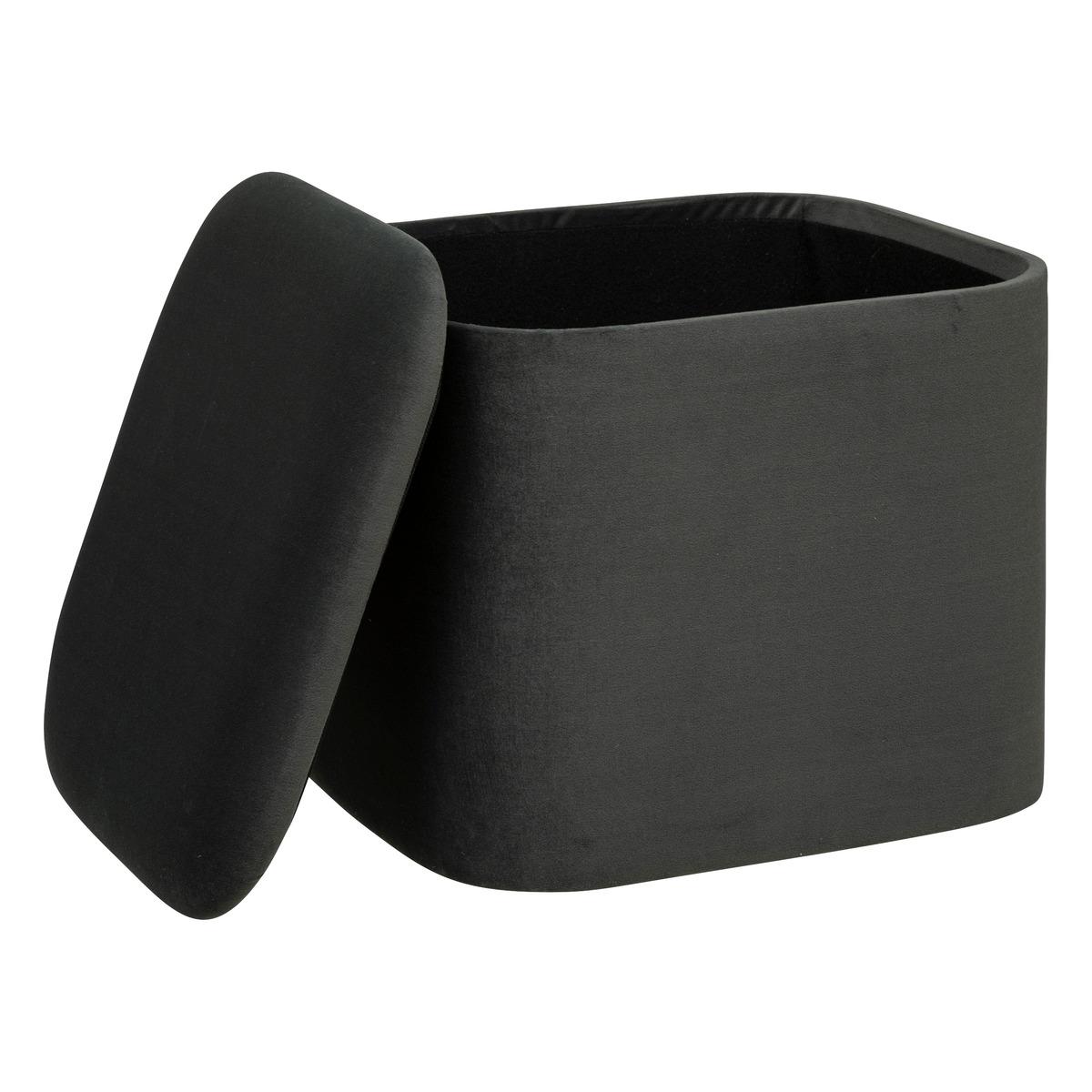 POUF VELOURS DANI GRIS D.40X35X37.5CM