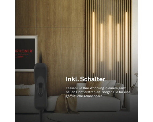 Pimp je Panel LED Strip Starter Set aan/uit 500 lm 3000 K warm wit 2,6 m 230V geschikt voor akoestische panelen