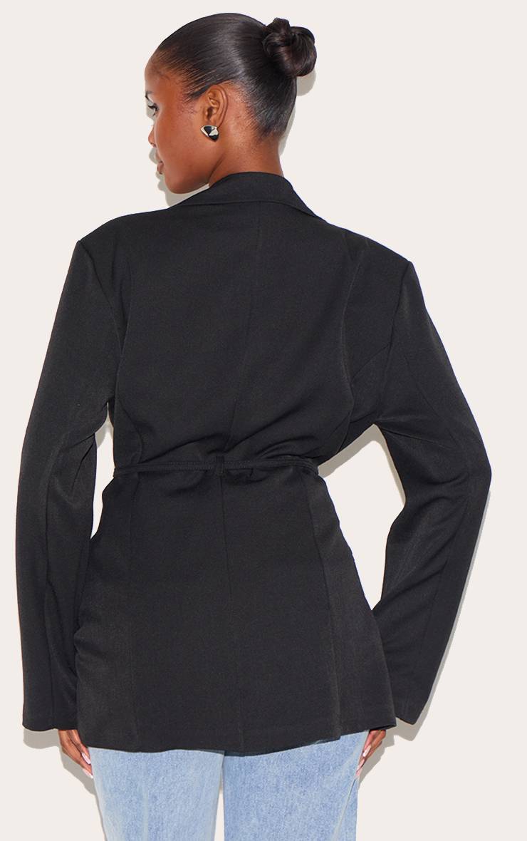 Noir Blazer Avec Détail Ceinture