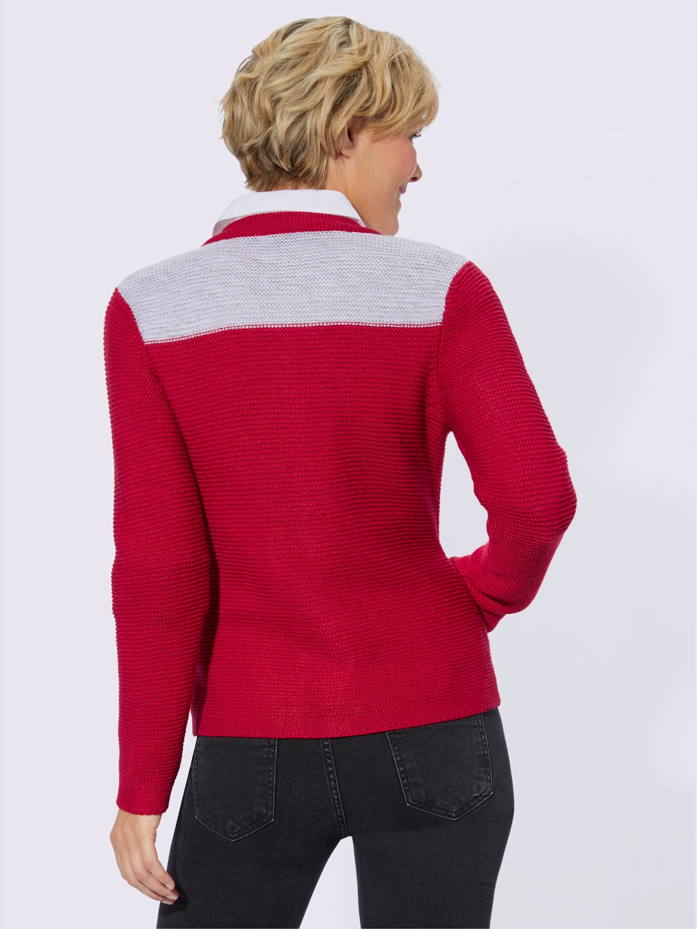 Veste en tricot aspect mailles à l'envers