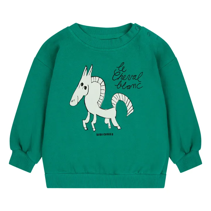 Bobo Choses Exclusivité Bobo Choses x Smallable - Sweat Coton Bio Cheval Bébé | Vert