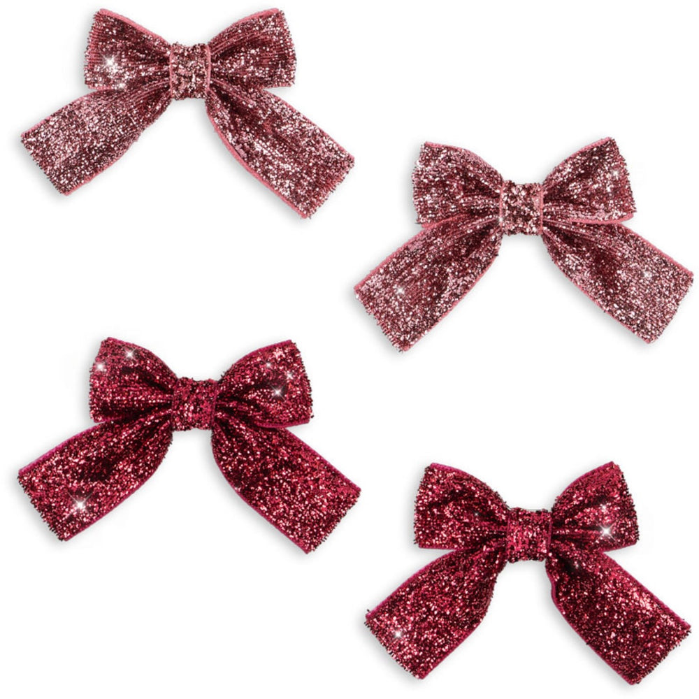Køb Konges Sløjd Pink Mix 4 Pak Glitter Sløjfe Hair Clips