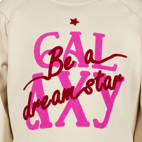 TwoDay meisjes sweater met tekstopdruk beige