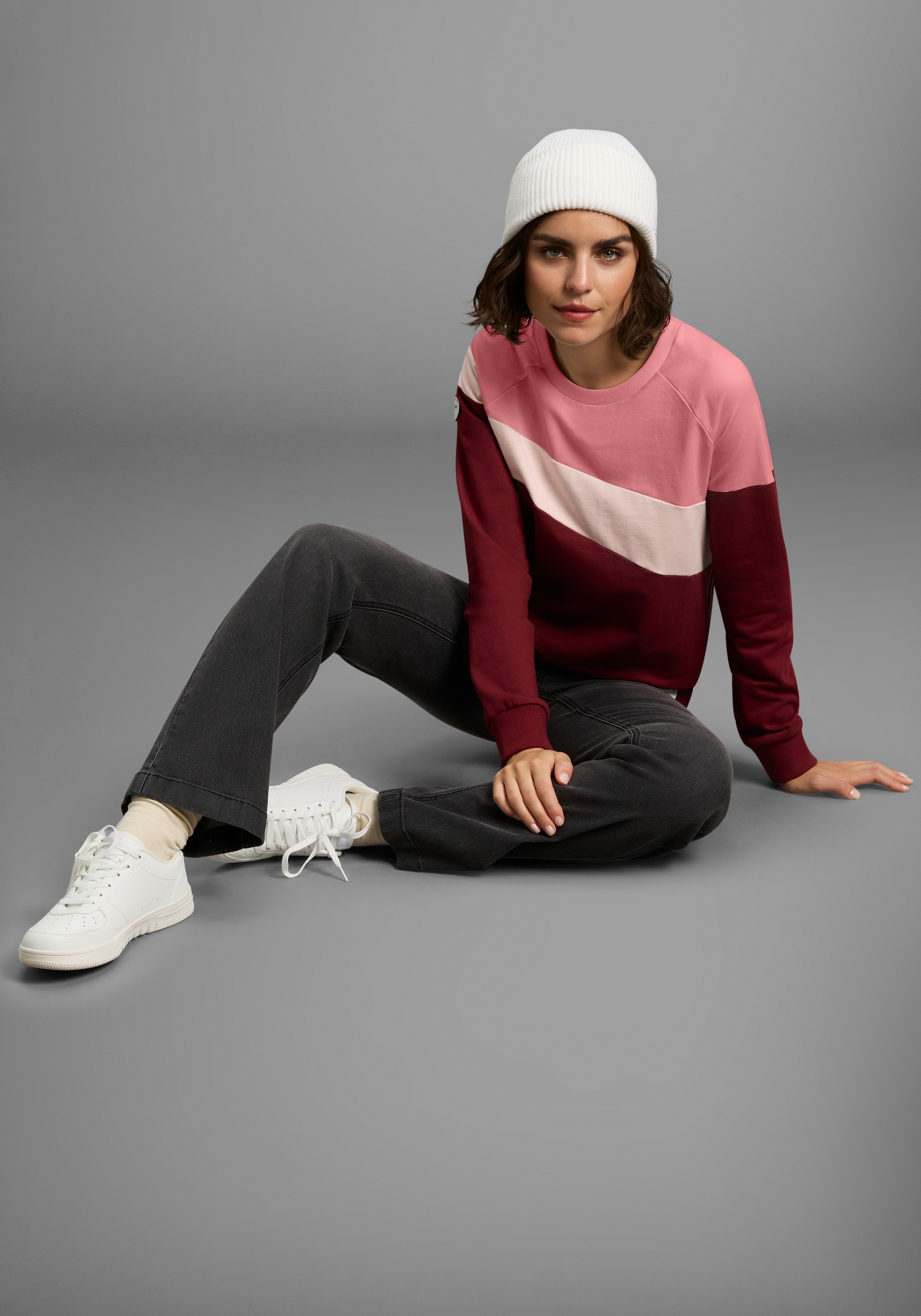 KangaROOS Sweatshirt , im Colorblock Design mit süssen Details
